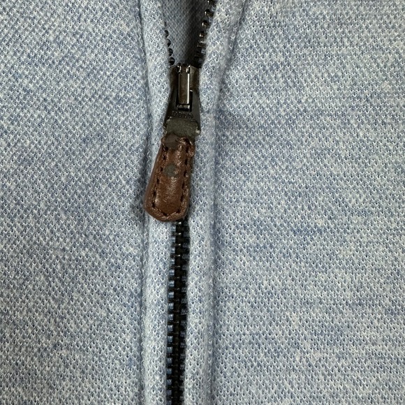 Vintage Polo Ralph Lauren Sweater Mens 2XB Blue Quarter Zip Pullover Knit FLAWED - Picture 3 of 13